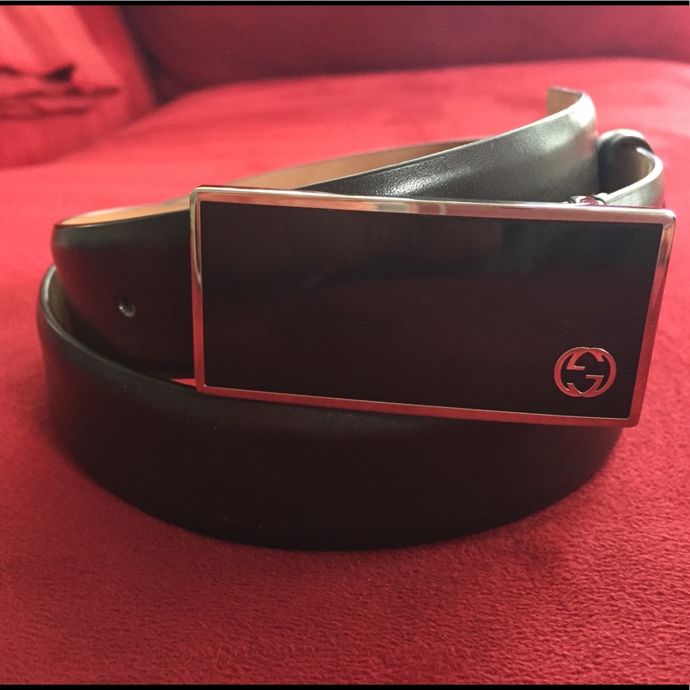 Authentic Rare Vintage Gucci Enamel Buckle Belt